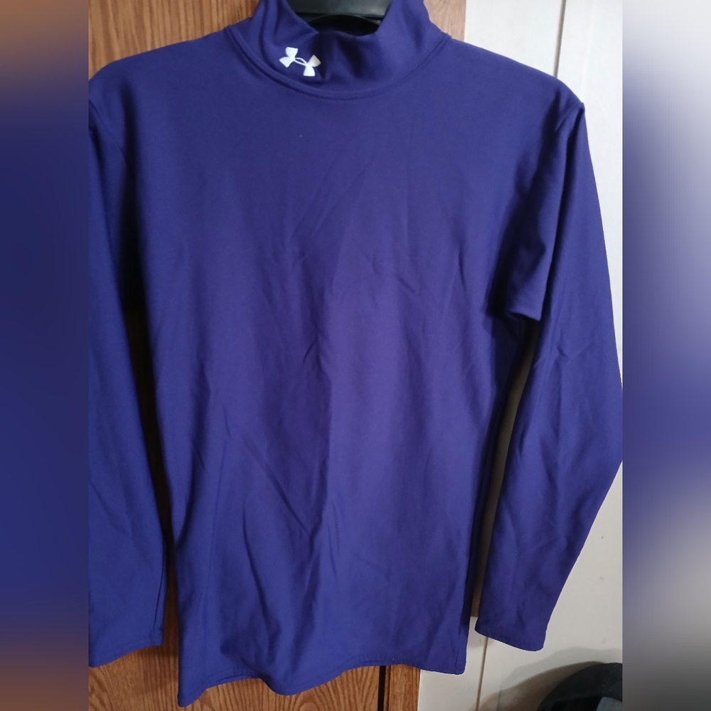 Under Armour Cold Gear Deep Purple Mock Neck Shirt